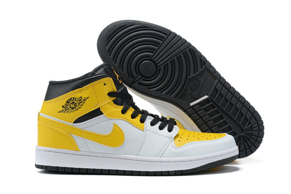 Men's Running Weapon Air Jordan 1 Yellow/White Shoes 034 Men's Running Weapon Air Jordan 1 Yellow/White Shoes 034